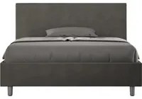 Letto alla Francese rivestito in Microfibra - ADELE Dimensione Rete: 140x210, Colore: Grigio, Tipologia Letto: Con Rete