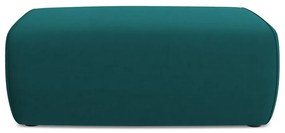 Poggiapiedi turchese con rivestimento in velluto Kapua – Makamii