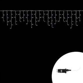 Tenda luminosa 10 metri 380 Led Bianco Freddo fisso e intermittente stalattiti prolungabile altezza 50cm da esterno Wisdom