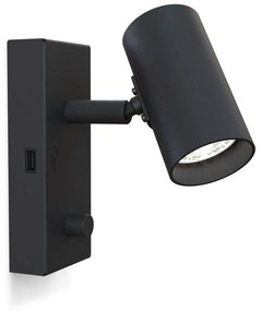 Belid - Tyson USB Applique da Parete Sinistra Nero Belid