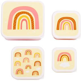 A Little Lovely Company - set di quattro scatole merenda - arcobaleno