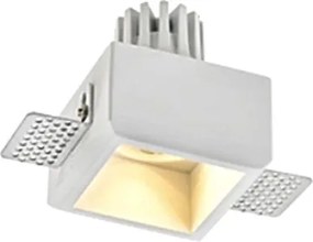 Portafaretto GU10 e MR16 in Gesso Pitturabile Quadrato Ø80x80 mm