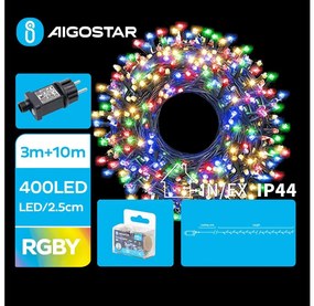 Aigostar - Catena LED natalizia da esterno 400xLED/8 funzioni 13m IP44 multicolore
