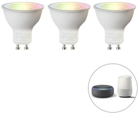 Set di 3 lampadine intelligenti a LED GU10 RGBW 5W 350lm 2200-4000K