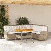 Set Divani da Giardino 2 pz con Cuscini Beige in Polyrattan 3262094