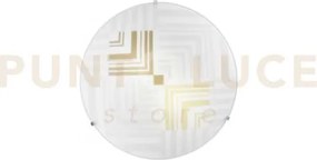 Plafoniera seventy bianca 2 luci attacco e27 30x30x10cm in vetro cu...