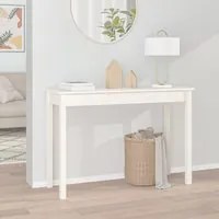 Tavolo Consolle Bianco 110x40x75 cm in Legno Massello di Pino cod mxl 15041