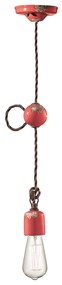 Sospensione Vintage Ceramica Rossa 1 Luce E27