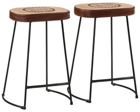 Sgabelli Da Bar 2 Pz Marrone Scuro 41x29x62 Cm /