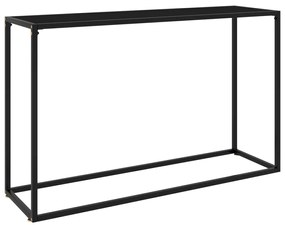 Tavolo Consolle Nero 120x35x75 Cm İn Vetro Temperato /