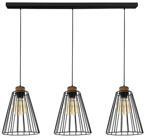 Spot-Light DO19319304 - Lampadario a sospensione con filo ORAZIO 3xE27/60W/230V pino