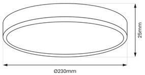 Plafoniera LED MAQ 18W 230V 3000/4000/6500K IP40 nera
