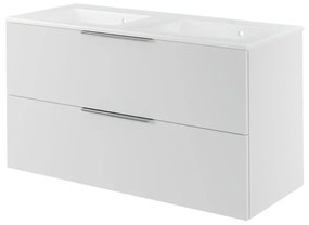 Mobile da bagno sospeso sotto lavabo L 120 x H 64 x P 48 cm bianco laccato, 2 cassetti SENSEA Neo