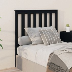 Testiera Per Letto Nera 96x6x101 Cm İn Legno Massello Di Pino /