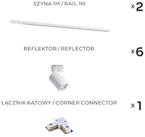 Zuma Line 3567 - Faretto per sistema a binario TORE 6xGU10/35W/230V bianco