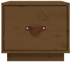 Comodini 2 pz miele 40x34x35 cm in legno massello di pino