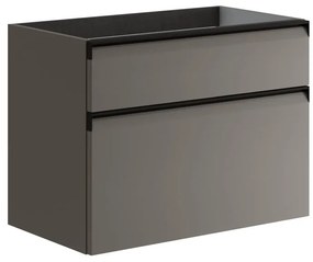 Mobile da bagno sotto lavabo Fusion grigio opaco L 79.5 x H 60 x P 45.5 cm 2 cassetti, lavabo non incluso