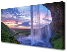 Quadro su tela Paesaggio della cascata 100x50 cm