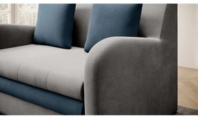 Divano blu/grigio chiaro allungabile e rivestimento in velluto 130 cm Ario – ELTAP