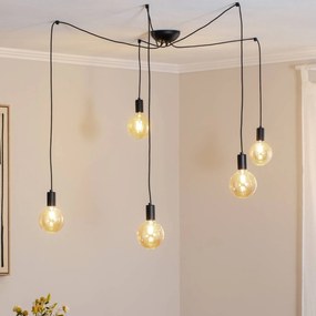 Nowodvorski Lighting Lampada a sospensione Spider in nero, 5 luci