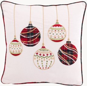 Cuscino natalizio in cotone Christmas Baubles
