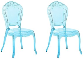Set di 2 sedie plastica azzurra trasparente VERMONT Beliani