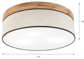 Brilagi - LED Plafoniera BELLADONNA 3xE27/15W/230V diametro 50 cm color crema/quercia