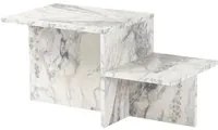 Tavolino da salotto due livelli marmo 80x40x40 cm
