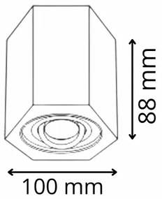 Luce Spot HEXAGON 1xGU10/10W/230V nero