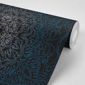 Carta da parati – Mandala ornamentale su sfondo nero
