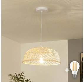 Brilagi - Lampadario LED a sospensione su cavo CERIA BOHO 1xE27/40W/230V Ø 40 cm in rattan