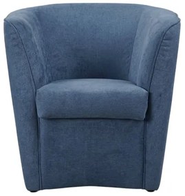 Poltrona blu jeans imbottita in tessuto antimacchia stile moderno