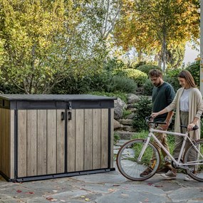 Baule KETER porta attrezzi Ashwood Horizontal 70 in polipropilene legno/nero L 190.5 x H 132.5 x P 109.3 cm