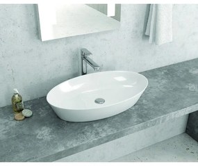 Kamalu - lavabo ovale 60cm ceramica slim modello litos-0016