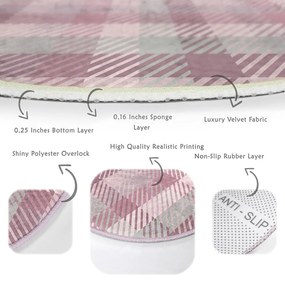 Tappeto rotondo lavabile rosa adatto ai robot aspirapolvere ø 80 cm Comfort - Mila Home