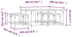 Tavolini Impilabili 5 pz Neri in Legno Multistrato