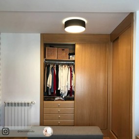 Lindby Coleen - lampada da soffitto in tessuto nero e oro