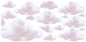 Simpatico adesivo da parete per bambini Nuvole rosa 120 x 240 cm