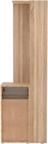 Mobile Ingresso 65x34x196 Con Specchio E Barra Appendiabiti Teka Bianco E Rovere