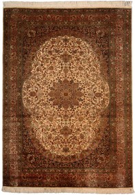 Cashmere Silk Tappeto orientale 220 x 160 Beige (Indian) Annodato A Mano