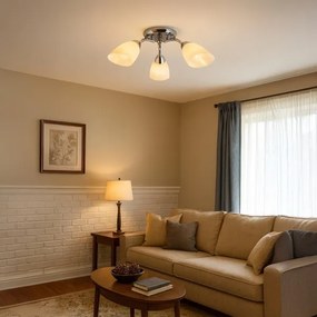 Lampadario a plafone PORTOS 3xE14/10W/230V cromato lucido