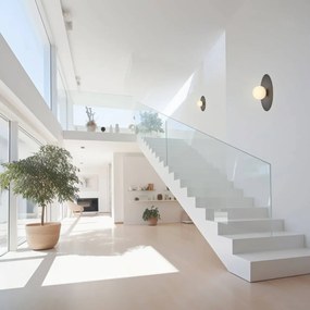 Lampada da soffitto Solar Nera con sfera satinata E14