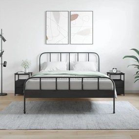 Comodini 2 Pz Neri 34x35,5x50 Cm İn Legno Multistrato /