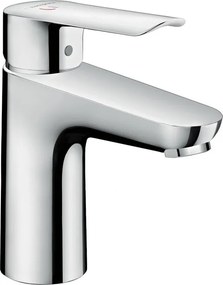 Rubinetto per lavabo a canna media getto laminare cristallino Logis E100 cromato lucido HANSGROHE H 16.4 cm