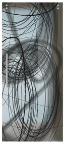 Anta per porta scorrevole esterno muro Black Smoke in vetro nero serigrafato, L 88 x H 215 cm spessore 10 mm, apertura destra