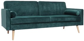 Divano letto scandinavo 3 posti velluto blu petrolio MOORE