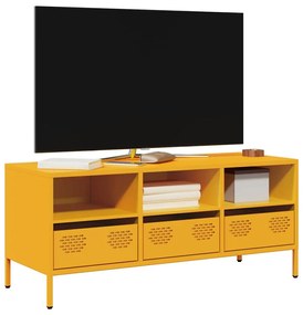 Mobile Tv Giallo Senape 101,5x39x43,5 Cm İn Acciaio /