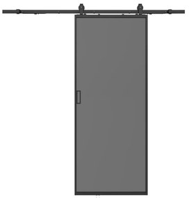 Porta scorrevole esterno muro H205 x L83 cm Alluminio e Vetro temperato fumé - LINCI II
