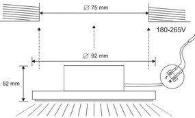 Lampada LED da incasso per bagni LED/7W/230V 4000K nero IP44