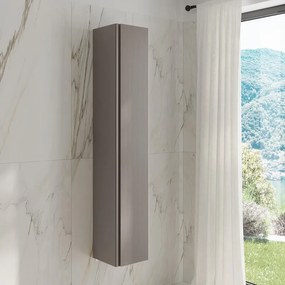 Mobile Pull L100 H55 P45 Beige Greige opaco laccato 2 cassetti a chiusura ammortizzata e lavabo in ceramica vasca DX, piedini non inclusi